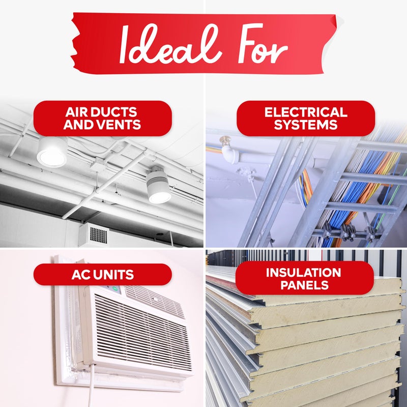 XFasten Aluminum Foil Tape for Ductwork 2 Inches x 75 Feet 3.6mil Heavy Duty Aluminum Tape for Ductwork, Dryer Vent and High Temperature HVAC Seal for Ducts - Image 4